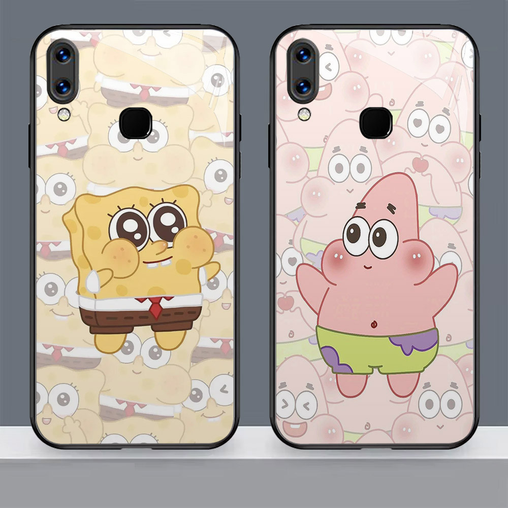 N-35 SpongeBob HD Glass Casing สําหรับ VIVO Y91C Y95 2019 Y91 Y66 Y11 Y85 Y67 V9 Y89 Y93 Y12i กรณี