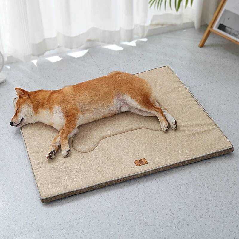 C Winter Washable Dog Bed Reversible Dog Crate Pad Soft Fluffy Pet Kennel Beds Dog Sleeping Mattres
