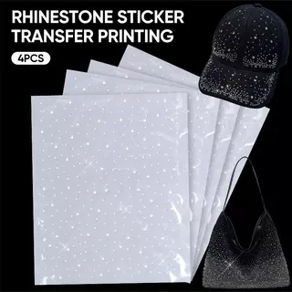 1/2/4 ชิ้น Glitter Hotfix Rhinestone สติกเกอร์ถ่ายเทความร้อน, Easy Peel Iron บนไวนิลสําหรับงานฝีมือ DIY, เสื้อผ้า Embellishment