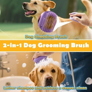 Benepaw แปรงแชมพูสุนัข 2 in 1 Bath Scrubber เครื่องมือนวดยาง Curry สําหรับไหลกําจัดสิ่งสกปรก เครื่องกลึง Grooming
