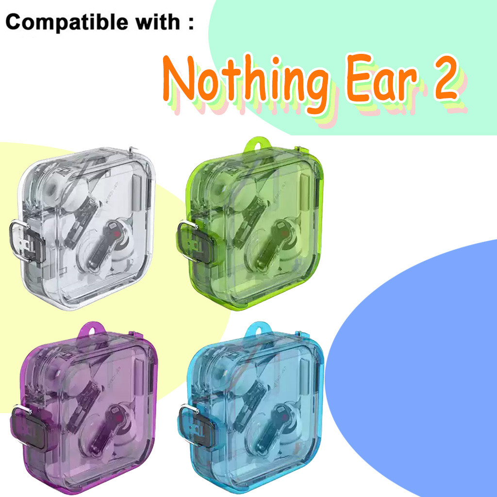 สําหรับ Nothing Ear 2 เคสพีซีโปร่งใสกันกระแทกแบบนุ่มพร้อมเชือกเส้นเล็ก