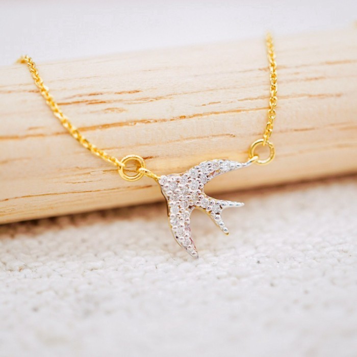 [ PCPY Jewelry ] สร้อยคอพร้อมจี้เพชรแท้น้ำ100  ทองคำแท้9K (ทอง37.5%) เพชรเบลเยี่ยมแท้ ขายได้ [9KPN1