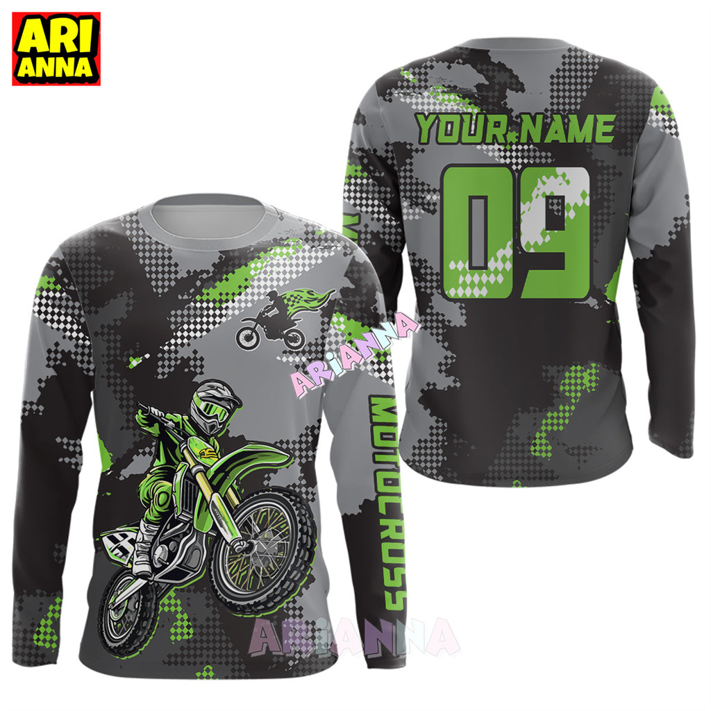 AriannaFree Custom ชื่อและหมายเลขAdult & Kid Custom Dirt Bike Jersey Motocross Jersey เสื้อวิบาก| CT