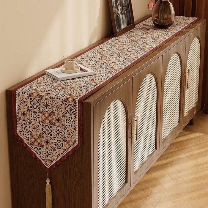 Retro Table Runner High-End Table Runner เปียโนรองเท้าผ้า TV Table Runner French Retro