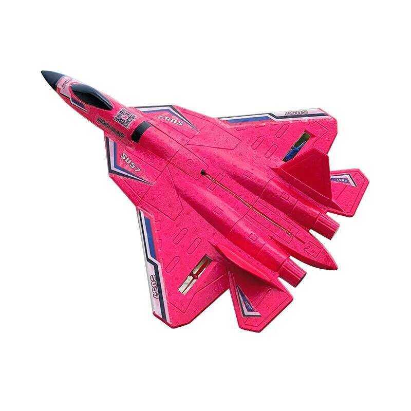 C RC Plane Su57 2.4G With LED Lights Aircraft Remote Control Flying Model Glider EPP Foam Toys Airp