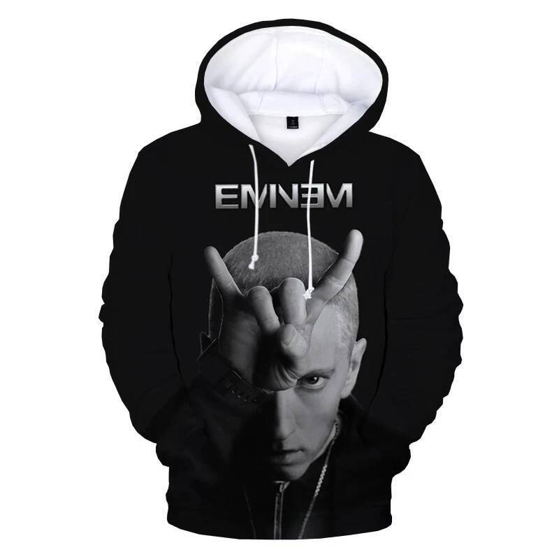 Rapper 3D พิมพ์ Eminem Hoodies Hip Hop เสื้อแขนยาวผู้ชายผู้หญิง Hoodie ฤดูใบไม้ร่วง Hooded สําหรับชา