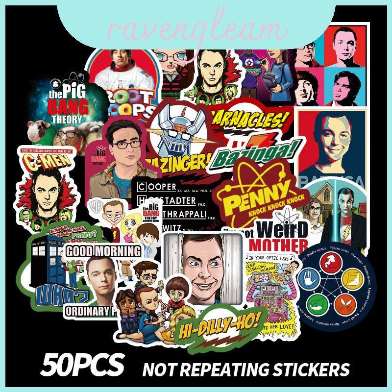 50 ชิ้น Big Bang Theory สติกเกอร์การ์ตูนสําหรับกระเป๋าเดินทางรถแล็ปท็อปโน้ตบุ๊ค Decal