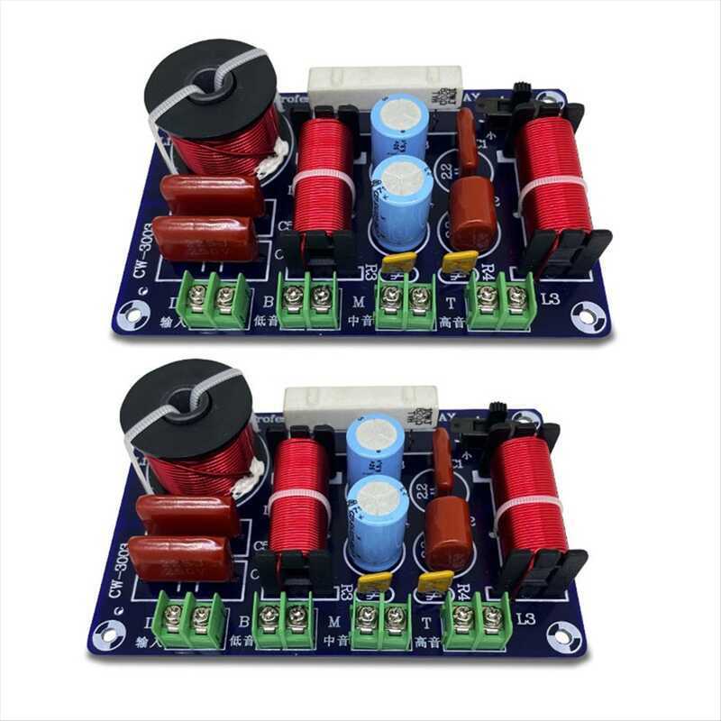 C [Wsxdf]2Pcs 3-Way 250W 850/5200Hz Frequency Divider DIY Speaker Filter Circuit Treble Medium Hifi