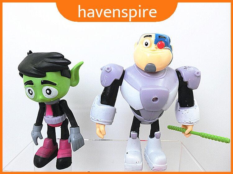 Teen Titans Go To The Movies Robin Cyborg Beast Boy Raven Action Figures 7 ชิ้นชุดคุณภาพพรีเมี่ยม Cr