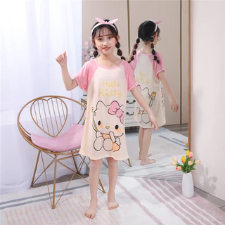 Affordable Kids Teen's Short Sleeve Round-Neck Sleepwear Adorable Unicorn Girls' Nightie for 4 - 5 years