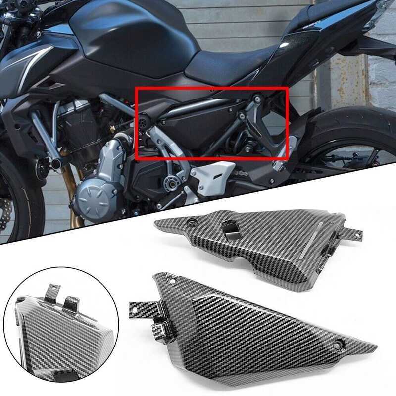 เหมาะสําหรับคาวาซากิคาวาซากิ Z650 2017-2023 รถจักรยานยนต์กรอบด้านข้างแผ่นสามเหลี่ยมคาร์บอนไฟเบอร์รูป