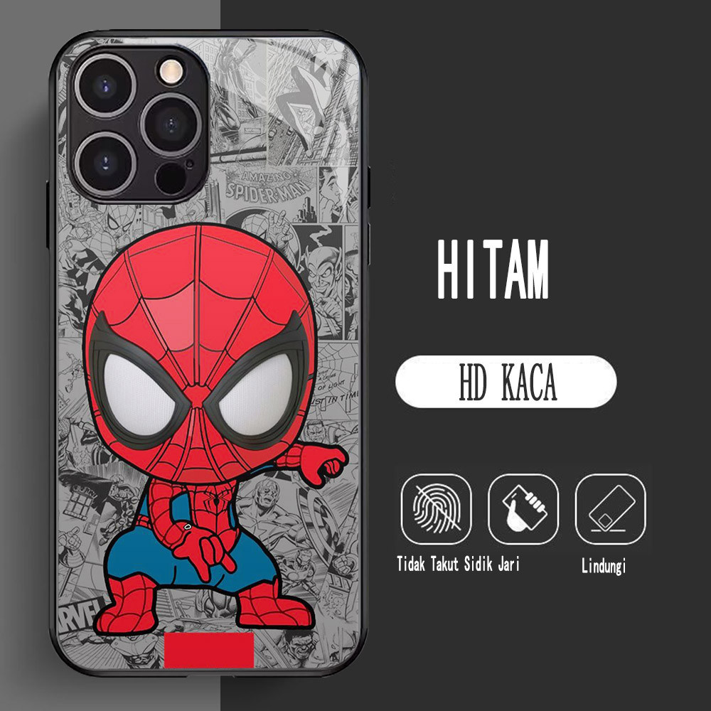 Y-1 Spider-Man HD Glass Casing สําหรับ iPhone 6S 7 8 15 XS X XR 6 Plus Pro Max Case