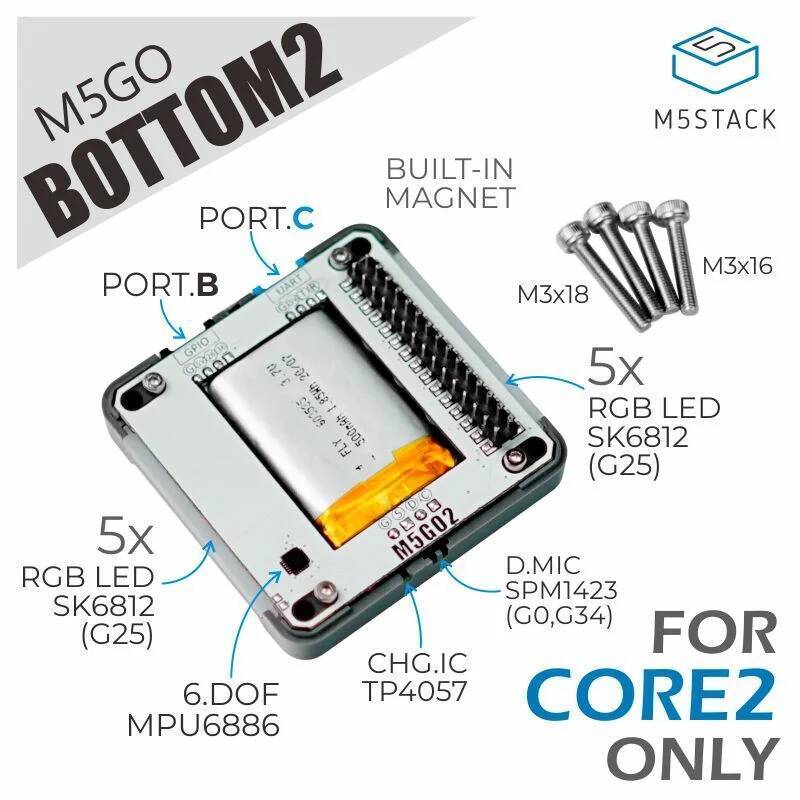 M5Stack Official M5GO Battery Bottom2 (สําหรับ Core2 เท่านั้น)