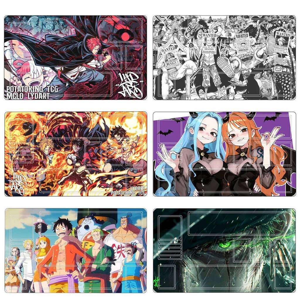 One Piece OPCG Diy Roronoa Zoro Nami Trading Card Playmat 2mmStitched Edge Card Grid Yamato Portgus 
