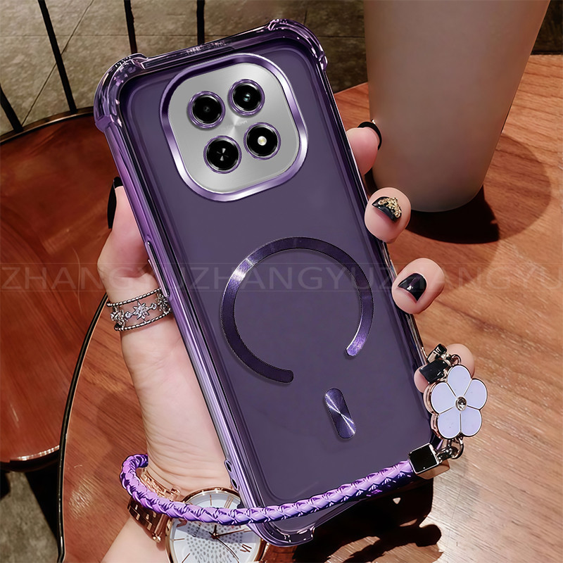เคสสําหรับเคสโทรศัพท์Realme V60 ใหม่แม่เหล็กที่แข็งแกร่งชาร์จไร้สายC-แหวนสี่มุมกันกระแทกปลอกเชือกเส้