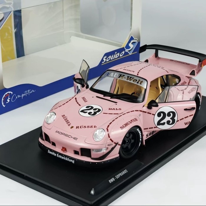SOLIDO 1: 18 Porsche 911 RWB BODYKIT โมเดลรถหมูสีชมพู
