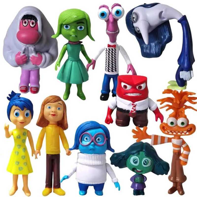 C New Inside Out 2 Action Figure Toon Movie Joy Anxiety Anger Sadness Disgust Fear Model Doll Figs
