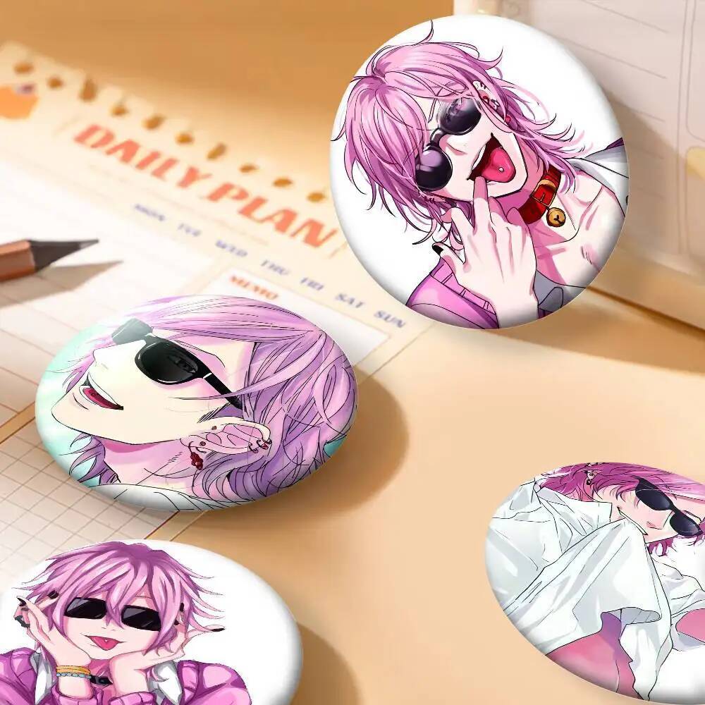 Anime ayato yuri Badges Round Laser Badge เข็มกลัดเสื้อผ้ากระเป๋าเป้สะพายหลังอุปกรณ์เสริม Lapel