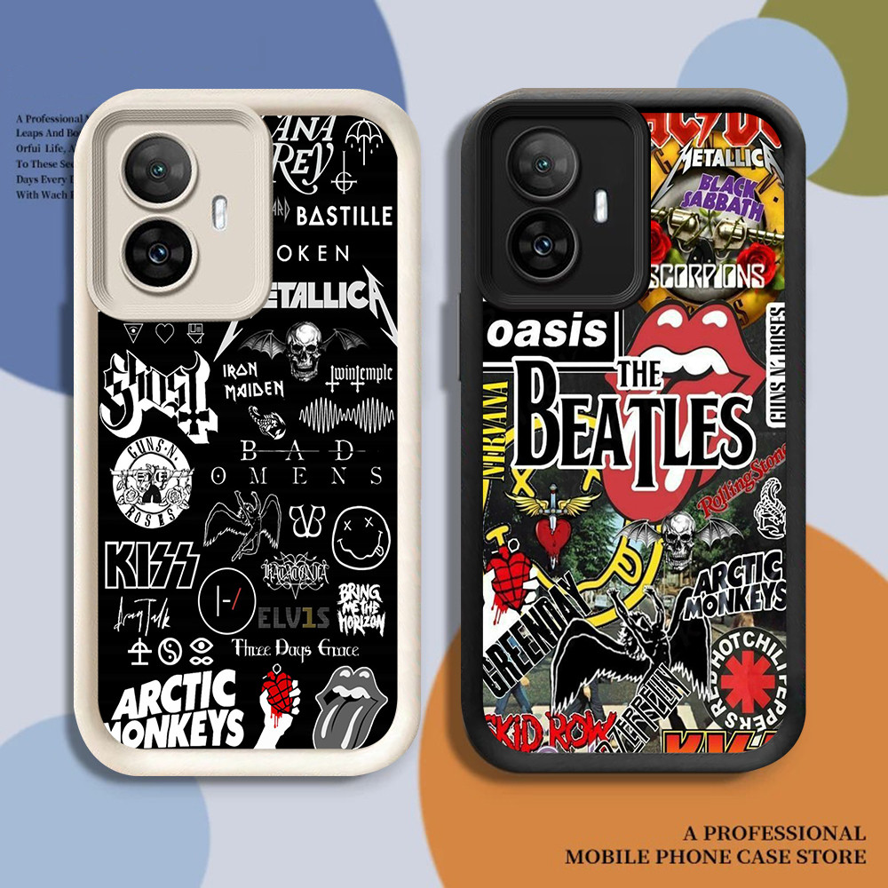 เคสสําหรับซิลิโคนสีดํา OPPO Reno 5 A6X 2025 A5 5F A6 A5i Pro Lite 5G FB-43 ROCK Rock