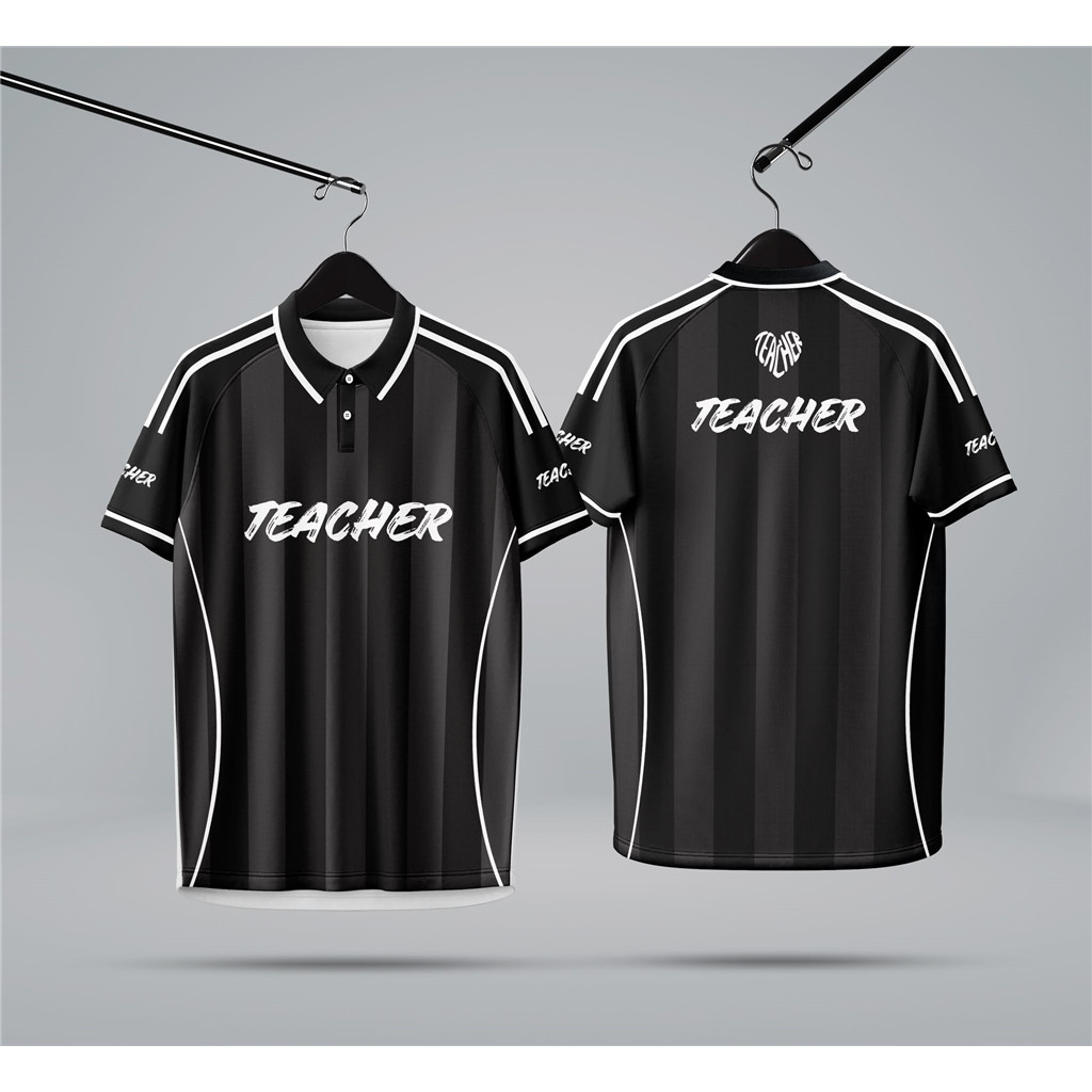 เสื้อโปโลคอปก เสื้อพิมพ์ลายteacher เสื้อคุณครูใส่ทำงานในวันสบายๆ เสื้อพละคุณครู