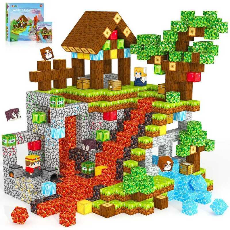 C Magnetic Bloc, Magnetic Tiles Building Bloc, Magnet Cubes Toddler Kids Toys, Sensory STEM Toys Fo