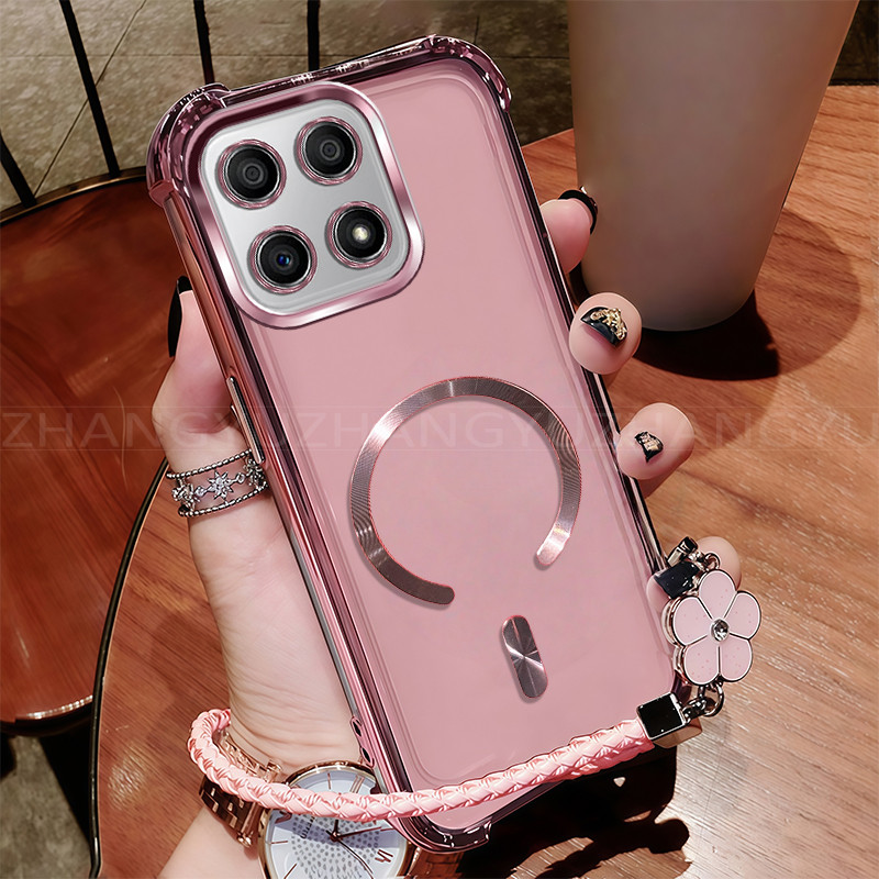 เหมาะสําหรับ Honor X6 X6S X8 4G X8 5G X6A X6B X8A X8B X8C เคสโทรศัพท์ใหม่แม่เหล็กชาร์จไร้สาย C-ring 