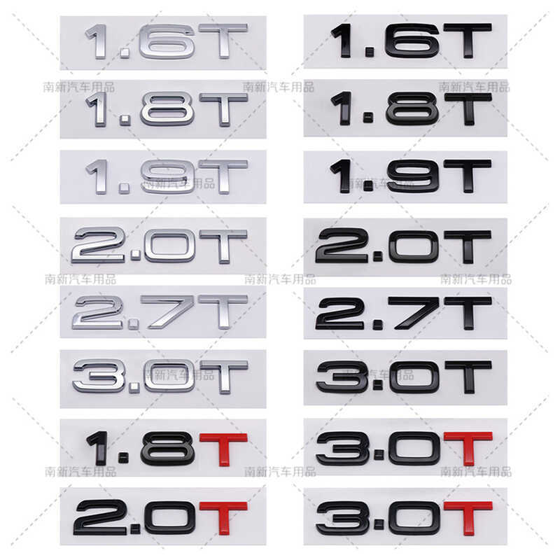 เหมาะสําหรับ Audi A3A4A5A6A7Q3Q5Q7 โลโก้รถรถสติกเกอร์ Displacement ป้าย 2.0T 1.8T 3.0T ป้าย