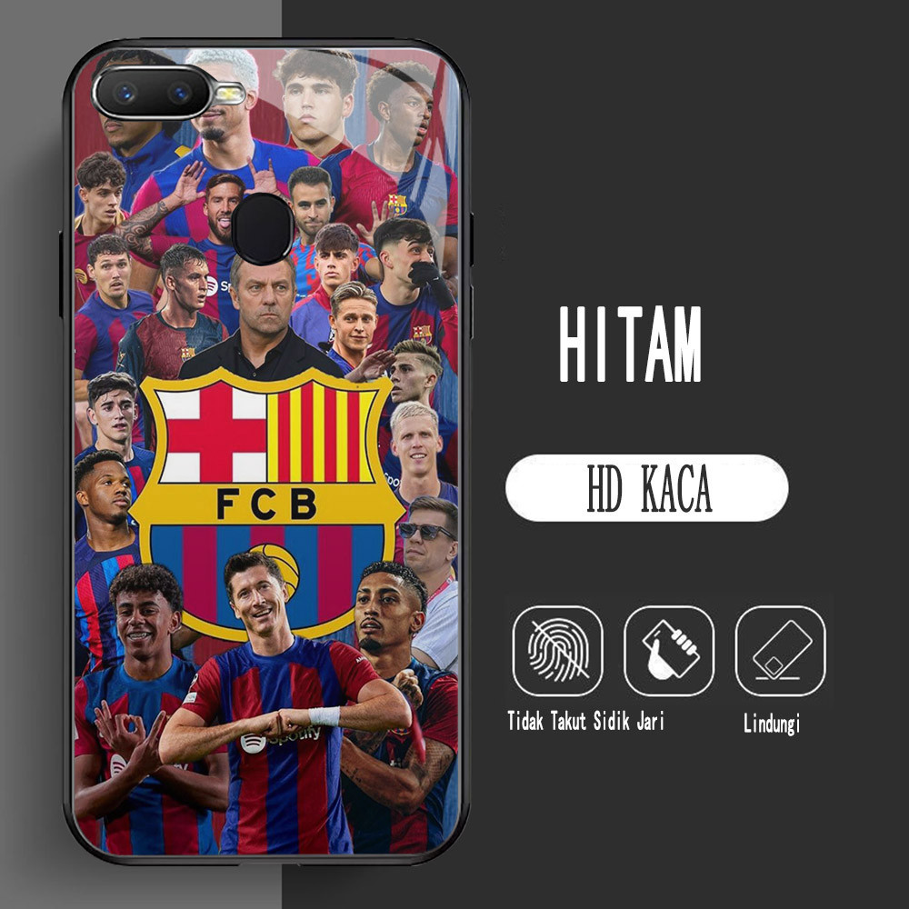 Y-17 Club_Barce_lona HD Glass Casing สําหรับ OPPO A12S A3S F7 F9 A11K A7 F5 A12 A5S A12E Pro Case