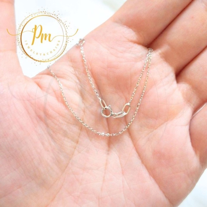 สร้อยคอทองแท้ PM ทองขาวแท้ 14k Italy (583) ลายโซ่3ห่วง มีใบรับประกันจากทางร้าน