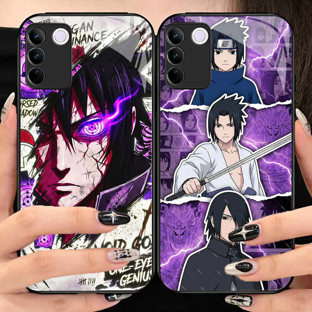 O-50 Uchiha Sasuke กระจกนิรภัยเคสโทรศัพท์ VIVO V30 V29 V29E Y100 T3 V23E Y200E Y200 V27 V23 V27E Pro