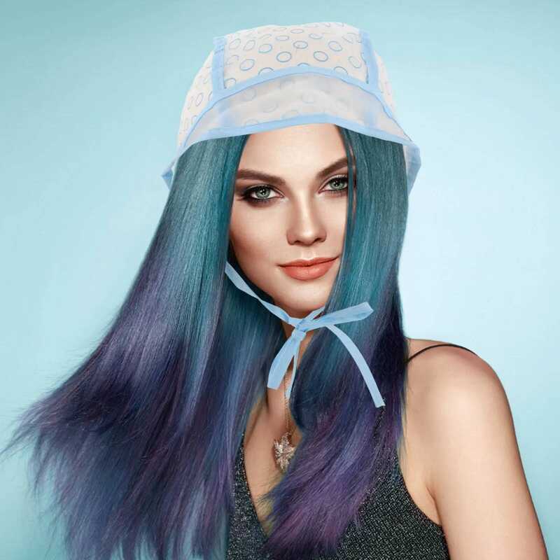 C 22Pcs Professional Hair Highlighting Cap Kit For DIY Salon Hair Dyeing Coloring With Metal Hoo Cl