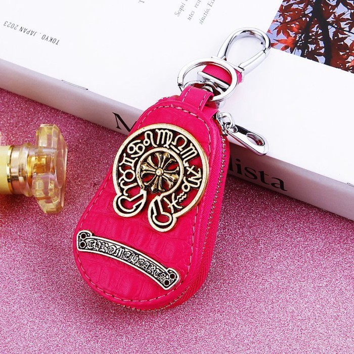 Chrome Hearts กระเป๋ากุญแจรถ Chrome สไตล์อังกฤษอินเทรนด์สร้างสรรค์ขนาดเล็กและเรียบง่ายการ์ดควบคุมการ