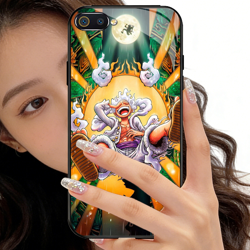 O-28 เคสโทรศัพท์กระจกนิรภัยลูฟี่ Realme C2 C2s 2 C1 Pro