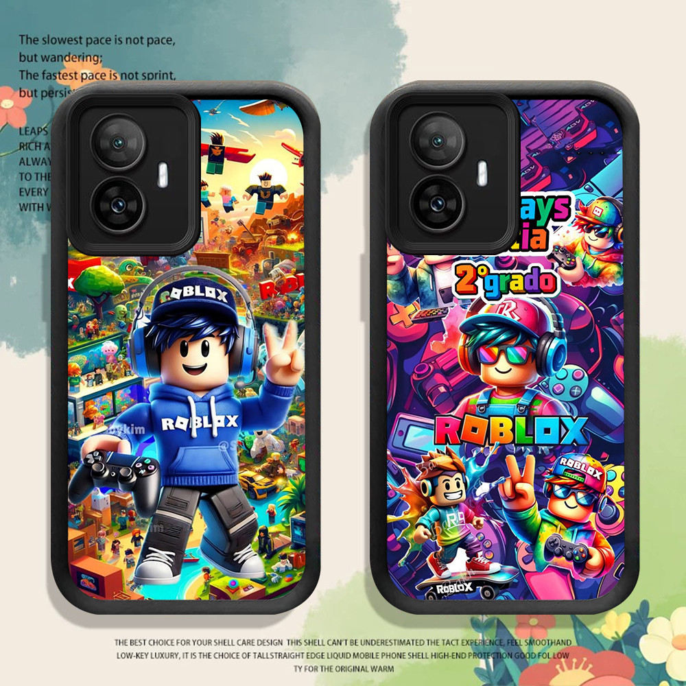 เคสสําหรับซิลิโคนสีดํา OPPO Reno 5 A6X 2025 A5 5F A6 A5i Pro Lite 5G FB-42 Roblox หุ่นยนต์บล็อก