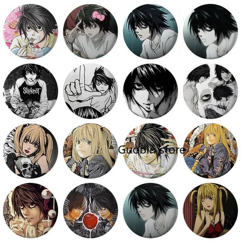 58 มม.Pop Hot Anime Death Note เคลือบ Pins Handmade รอบเข็มกลัด L Killer Yagami Light คอสเพลย์ Badge กระเป๋าเป้สะพายหลังเครื่องประดับ