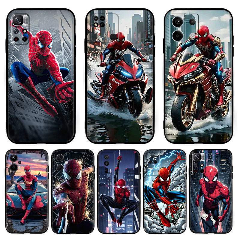 สําหรับ Redmi K20 K40 K60 K70 Pro K50 Gaming A3 A3X อะนิเมะการ์ตูน Spider-Man TPU สีดําซิลิโคนนุ่มเค