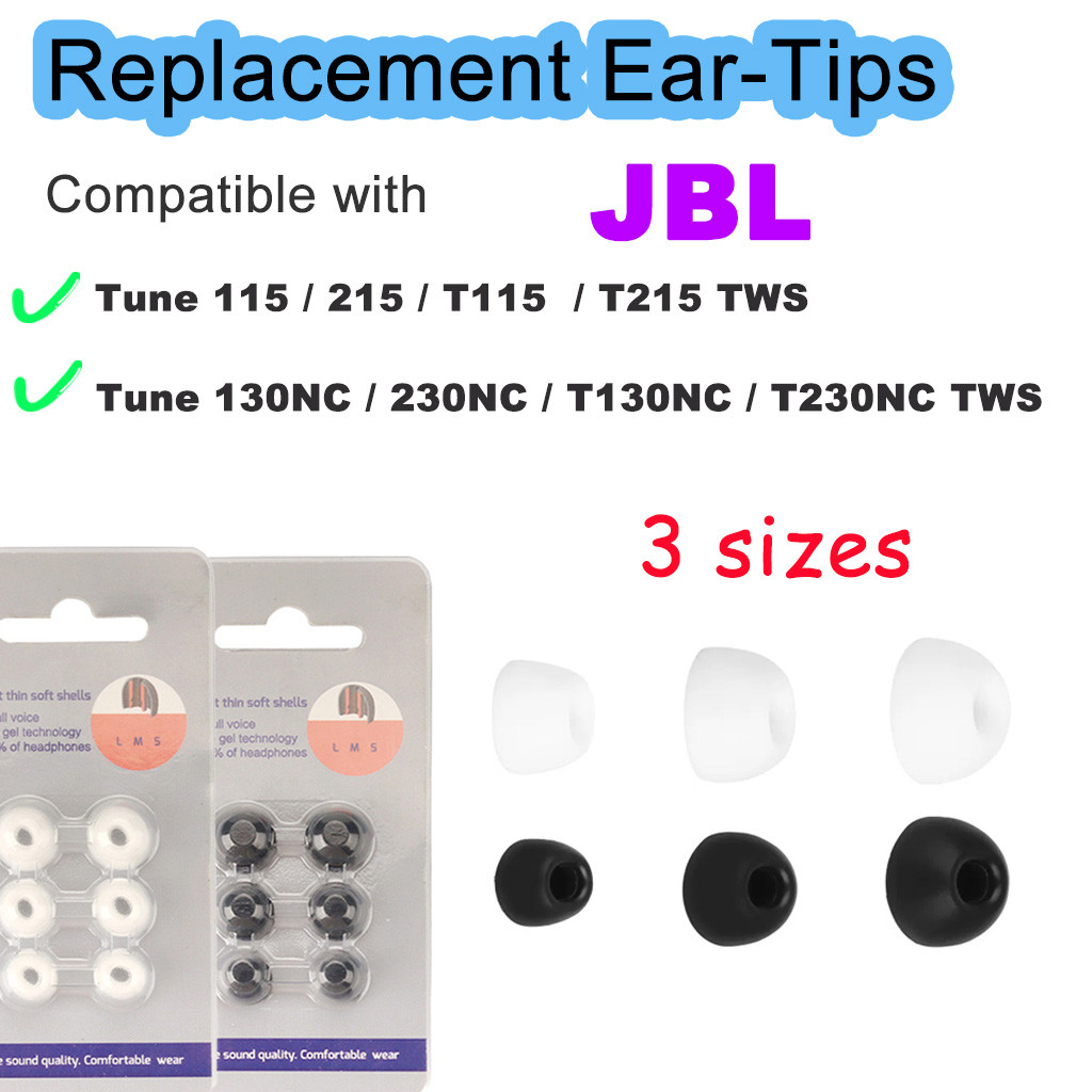 สําหรับ JBL Tune 115 215 130NC 230NC T115 T215 T130NC T230NC TWS ซิลิโคนนุ่มเคล็ดลับหู S/M/L