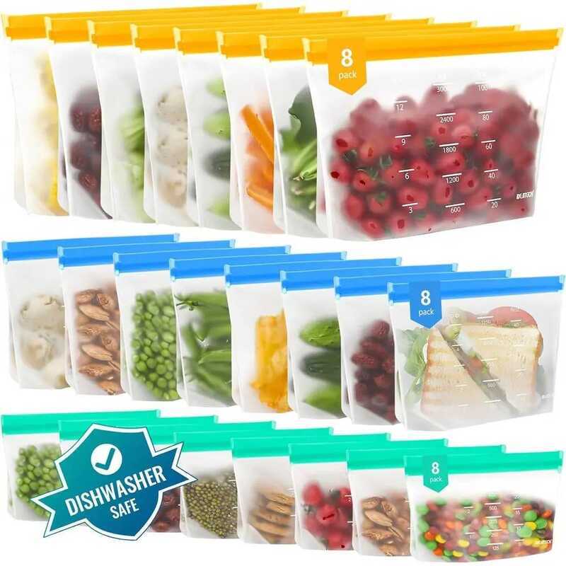 C Set Of 24 Reusable Silicone Freezer S, Dishwasher Safe, Bpa-Free Containers For Food Storage (8 G