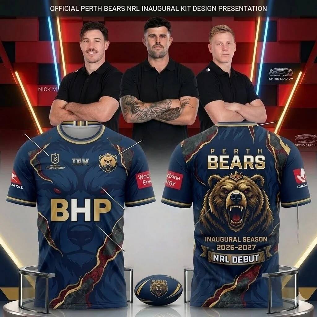Jersey Perth Bears NRL 2026-2027 Rugby Jersey Family Matching Star Chasing Y2K เสื้อยืดเหมาะสําหรับส