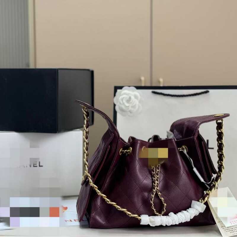 25C hobo Drawstring Bucket Bag หอมยาย 25bag Series Caviar Small Ball Pattern Hippie Bag 5ae