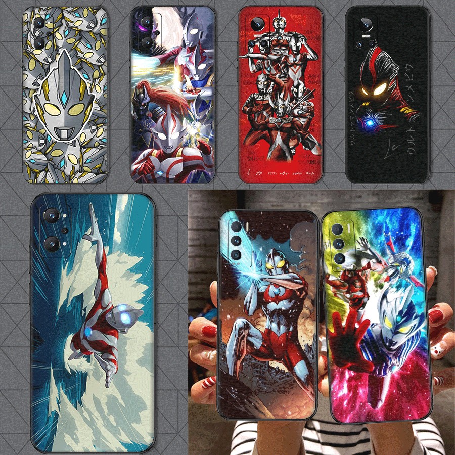 สําหรับRealme 8S 8i 9i 9 10 Pro Plus 12 12X TPUเคสโทรศัพท์นุ่มฝาครอบป้องกันC66 การ์ตูนUltraman