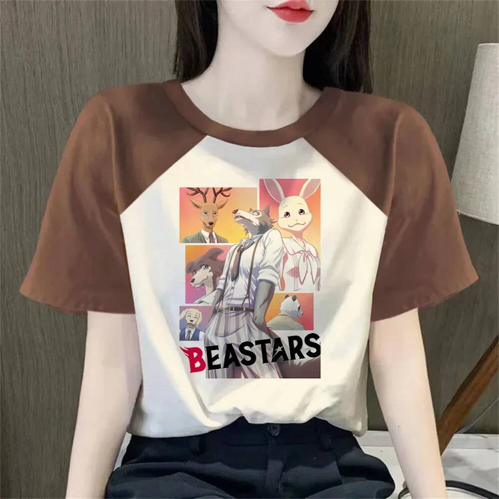 Beastars tshirt ผู้หญิง clearance กราฟิกฤดูร้อนเสื้อ gyaru Psychedelic streetwear แฟชั่นเกาหลีญี่ปุ่