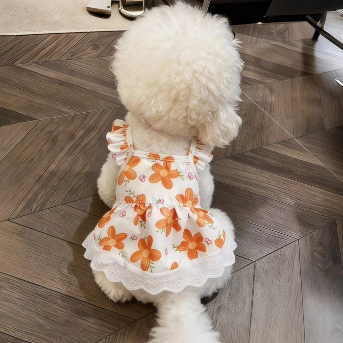 [คลังสินค้าพร้อม] Cat Flower Breathable Anti-Lint Sling Princess Dress Summer thumbnail 9