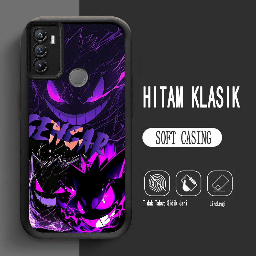 Y-25 Black Pokemon Gengar เคสซิลิโคนสําหรับ OPPO A53S A53 A33 2020 กรณี