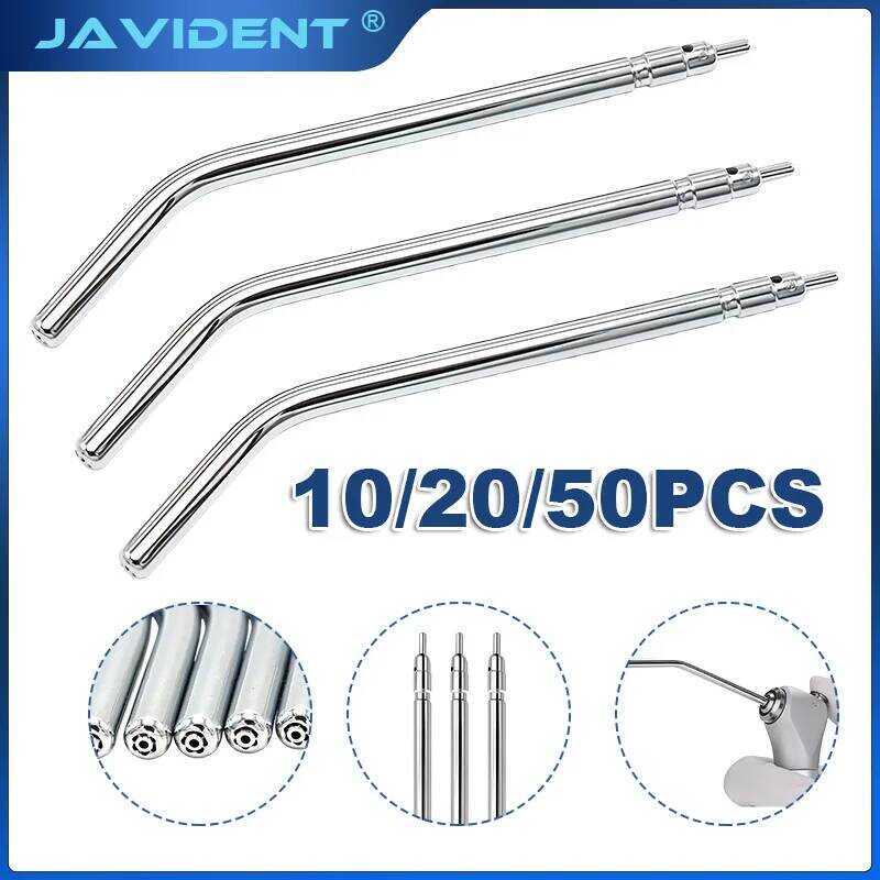 C 10/20Pcs Stainless Steel Dental Air Triple Syringe 3 Way Dental Air Water Syringe Nozzles Tips Fo