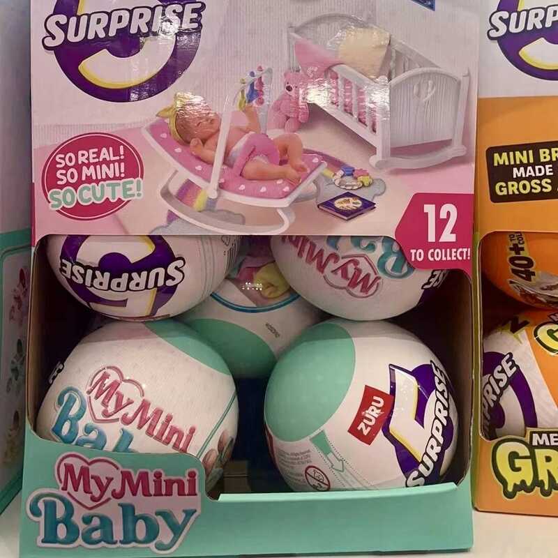 C Zuru 5 Surprise Mini Brands Toys My Mini Baby Stroller Baby Surprise Ball Doll Cute Gift Miniatur