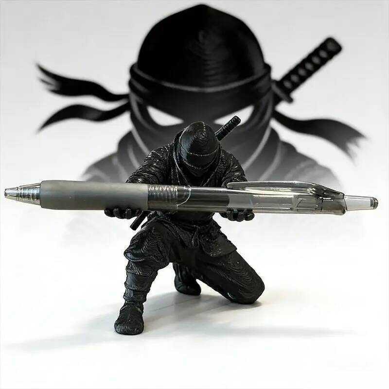 C 1Pc Ninja Pen Holder 3D Printed Desop Decor Pen Stand Stationery Storage Creative Desk Ornament H