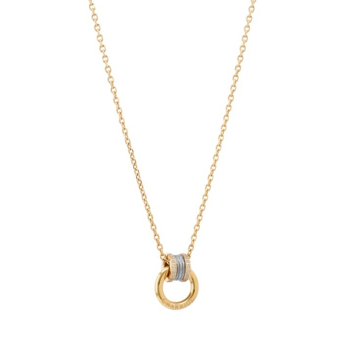 CHARRIOL สร้อยคอ 08-104-1139-44 Yellow gold PVD thin chain Zirconia Stone 42 Forever Embrace neckla