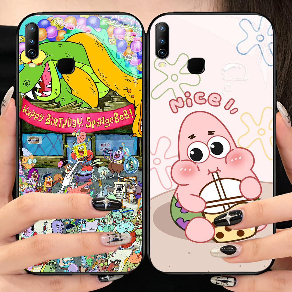 O-46 SpongeBob กระจกนิรภัยเคสโทรศัพท์ VIVO Y89 Y91 Y11 Y17 X23 Y91C Y95 Y15 Y12 Y85 Y93 2019 Y19 V9