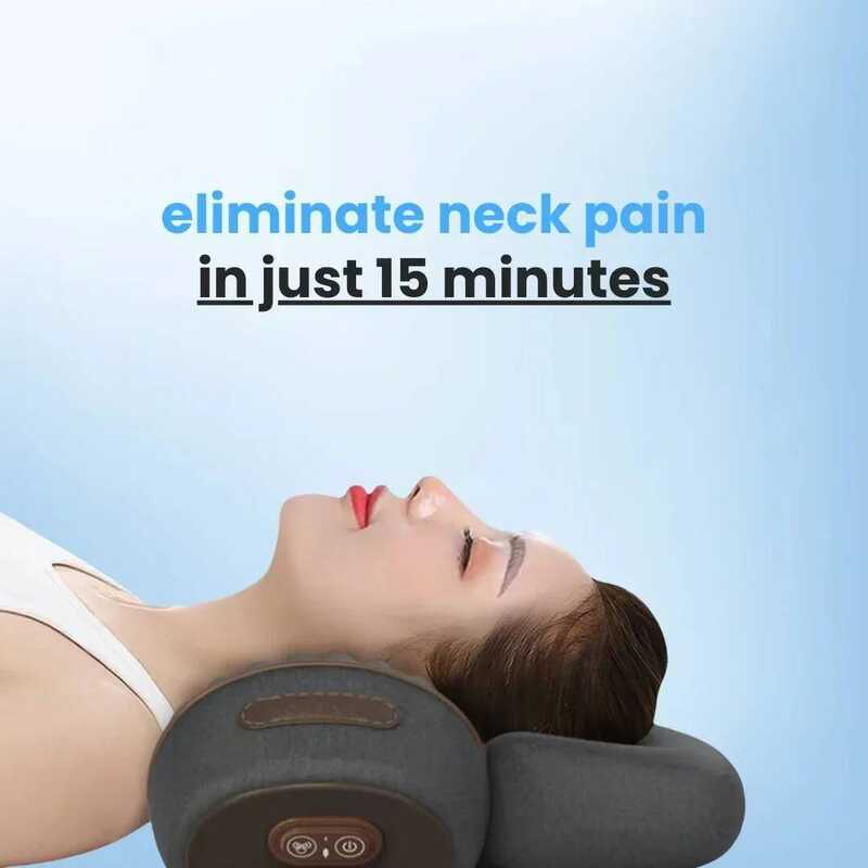 C Soothe-3-In-1 Neck Mass Cervical Pillow Hot Compress Vibration Massage Neck Traction Relax Pillow